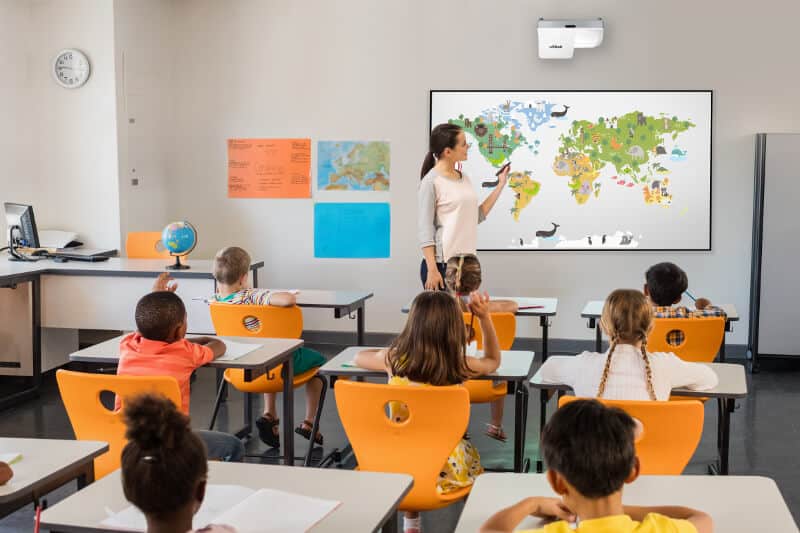 short throw projector classroom